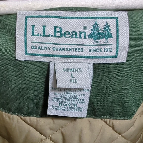 Vtg L.L. Bean Women's Adirondack Chore Barn Coat Corduroy Collar Forest Green Lg - Picture 11 of 15